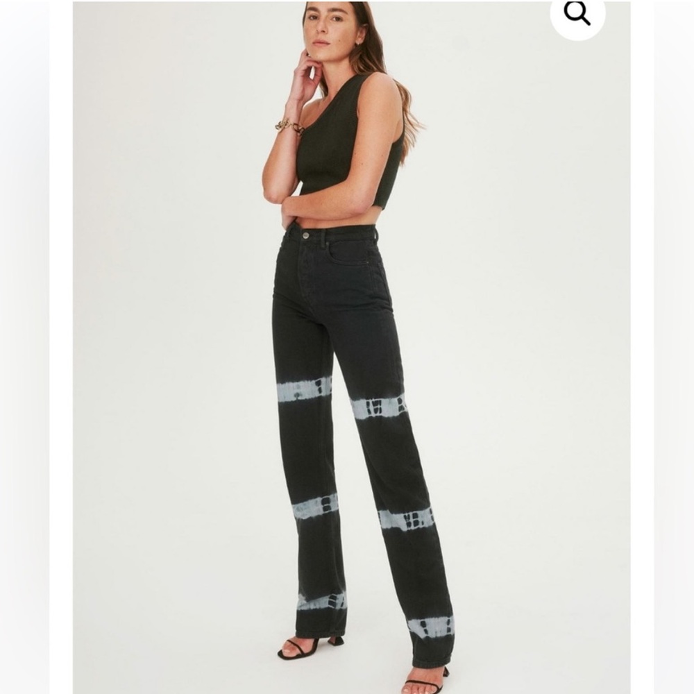 Reformation Black and White Tie-Dye Women Jeans
